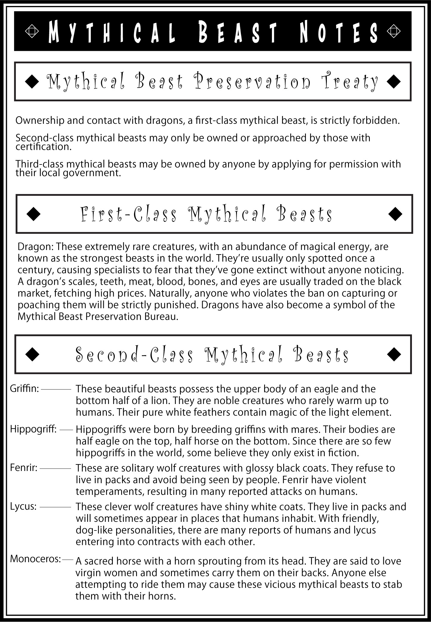 Mythical Beast Notes Pt.1 - 16