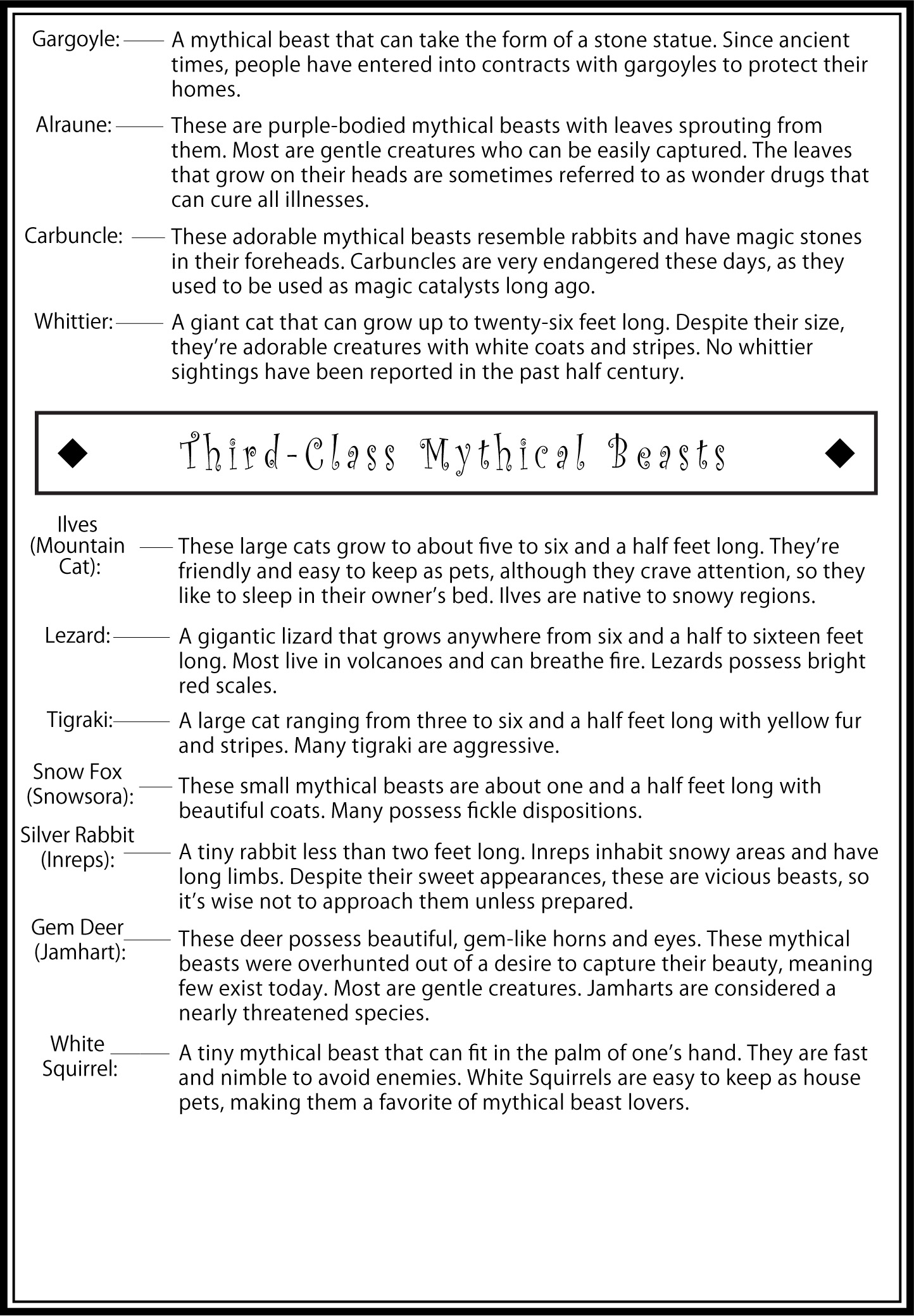 Mythical Beast Notes Pt.2 - 17