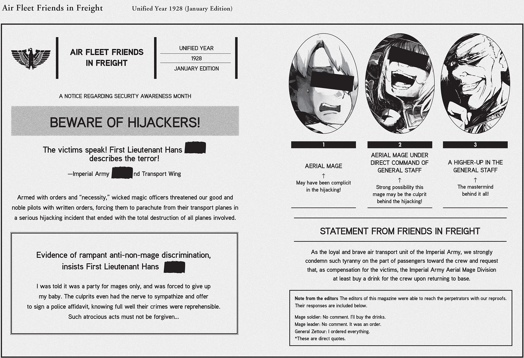 Appendixes: Special Feature: Imperial Army Bulletin - 38