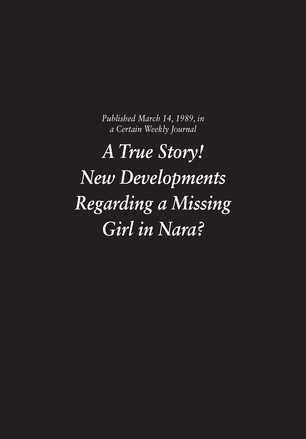 A True Story! New Developments Regarding a Missing Girl in Nara? - 17
