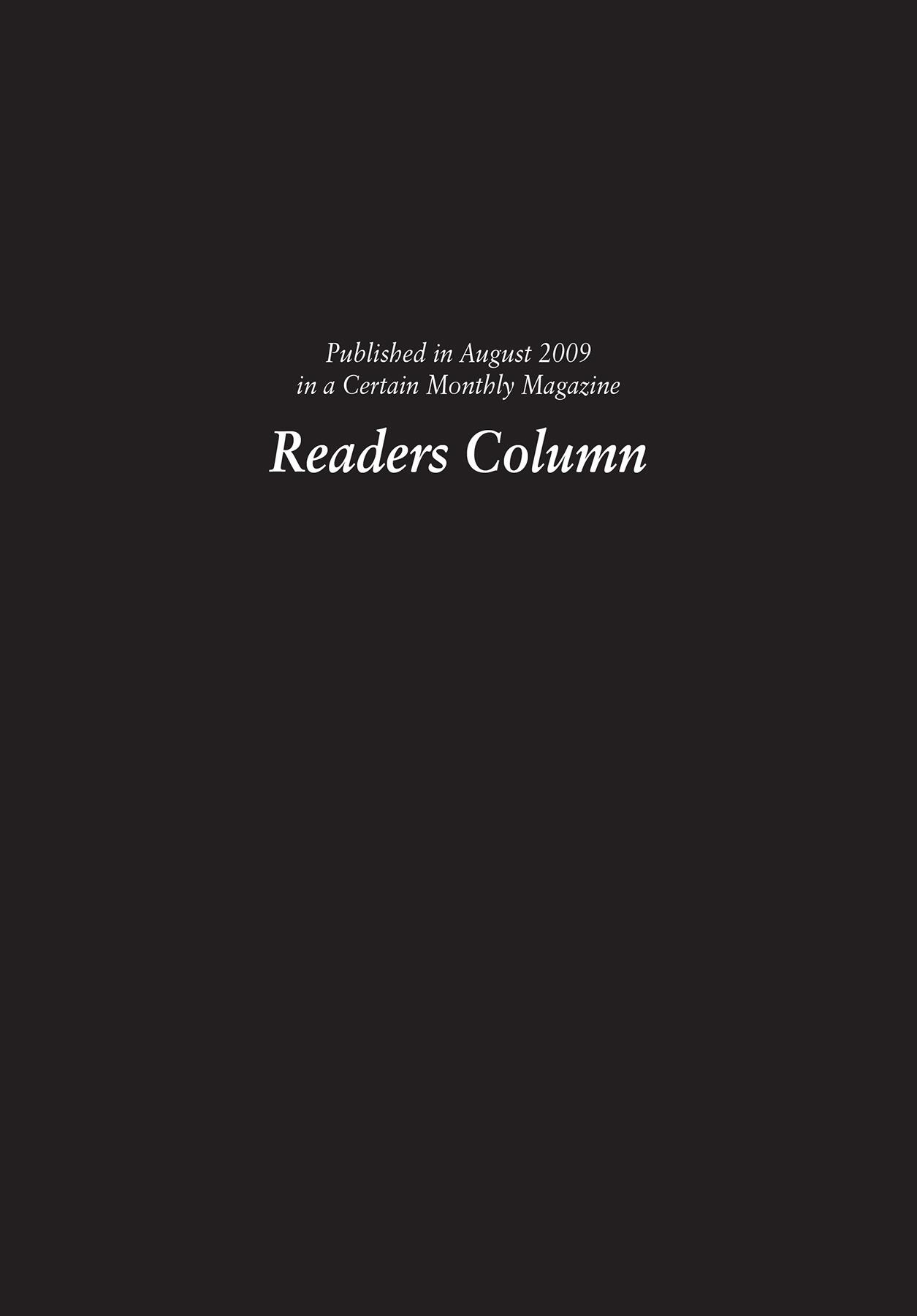Readers Column - 26