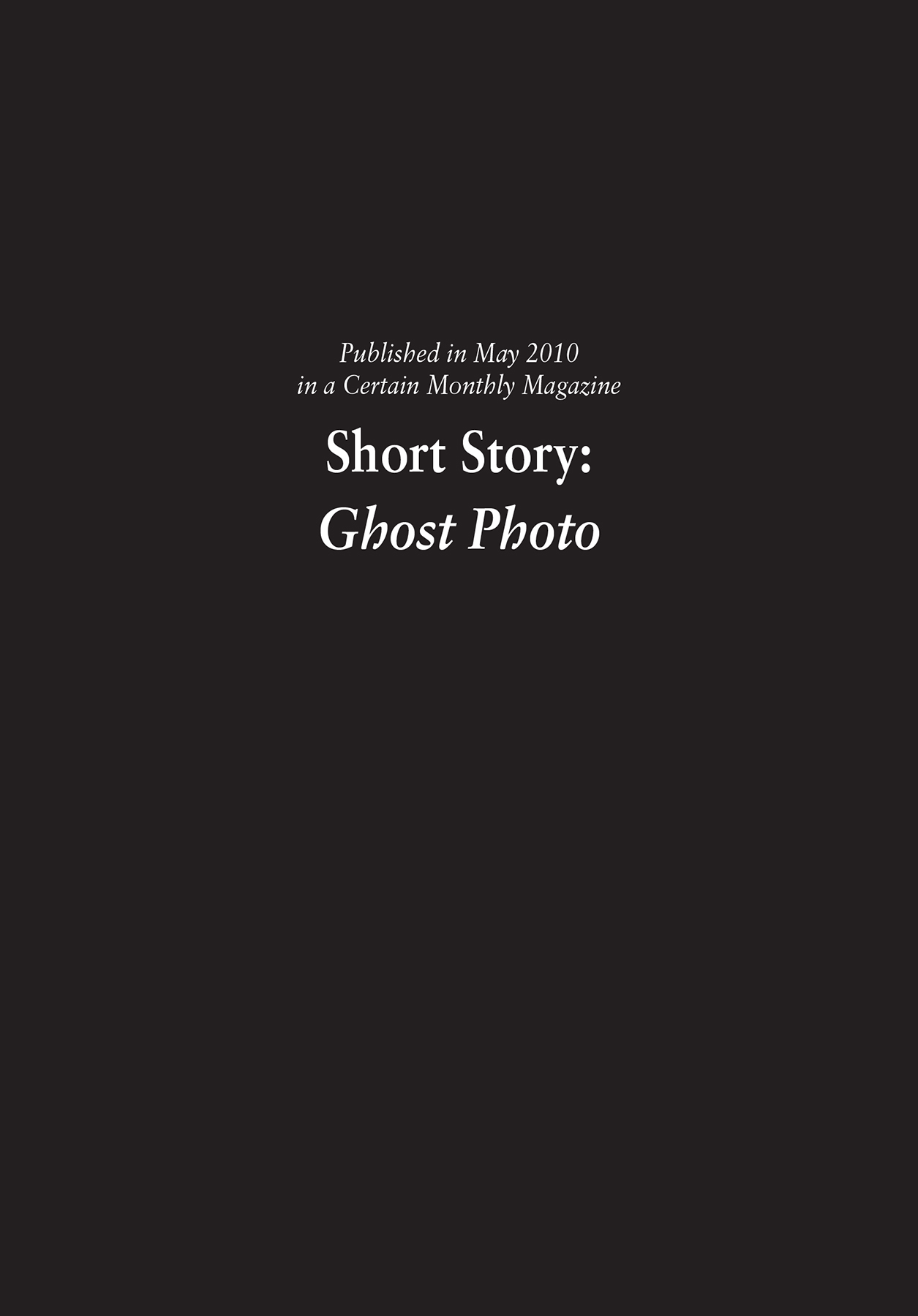 Short Story: Ghost Photo - 40