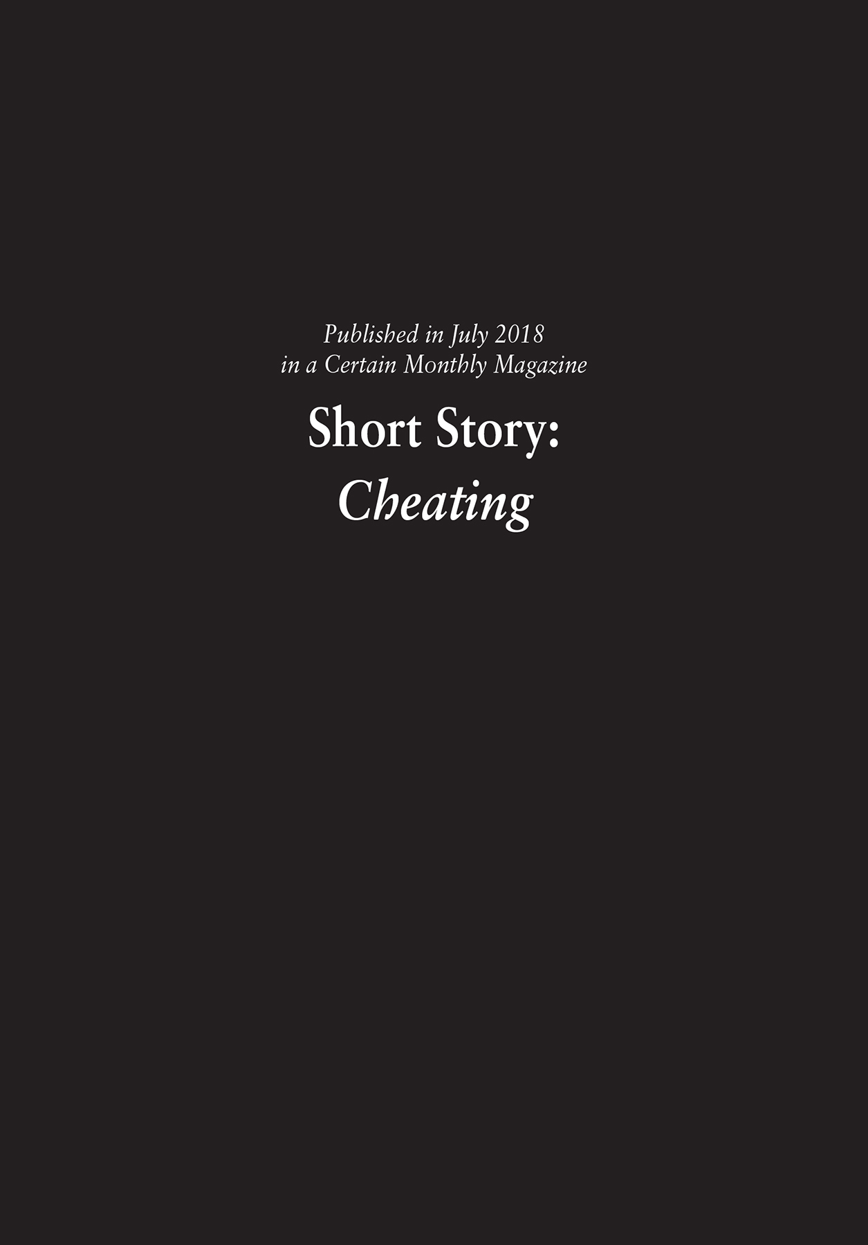 Short Story: Cheating - 42