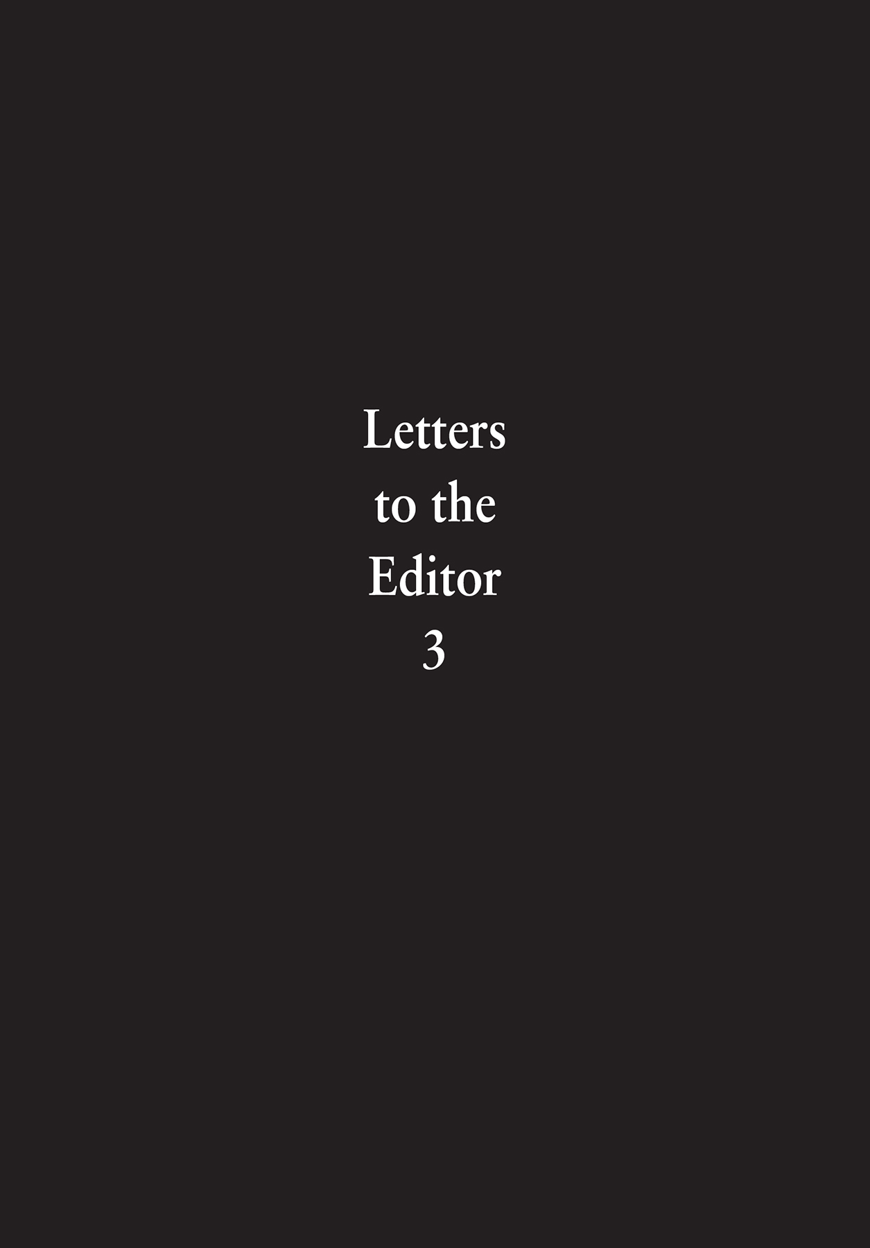 Letters to the Editor 3 - 49