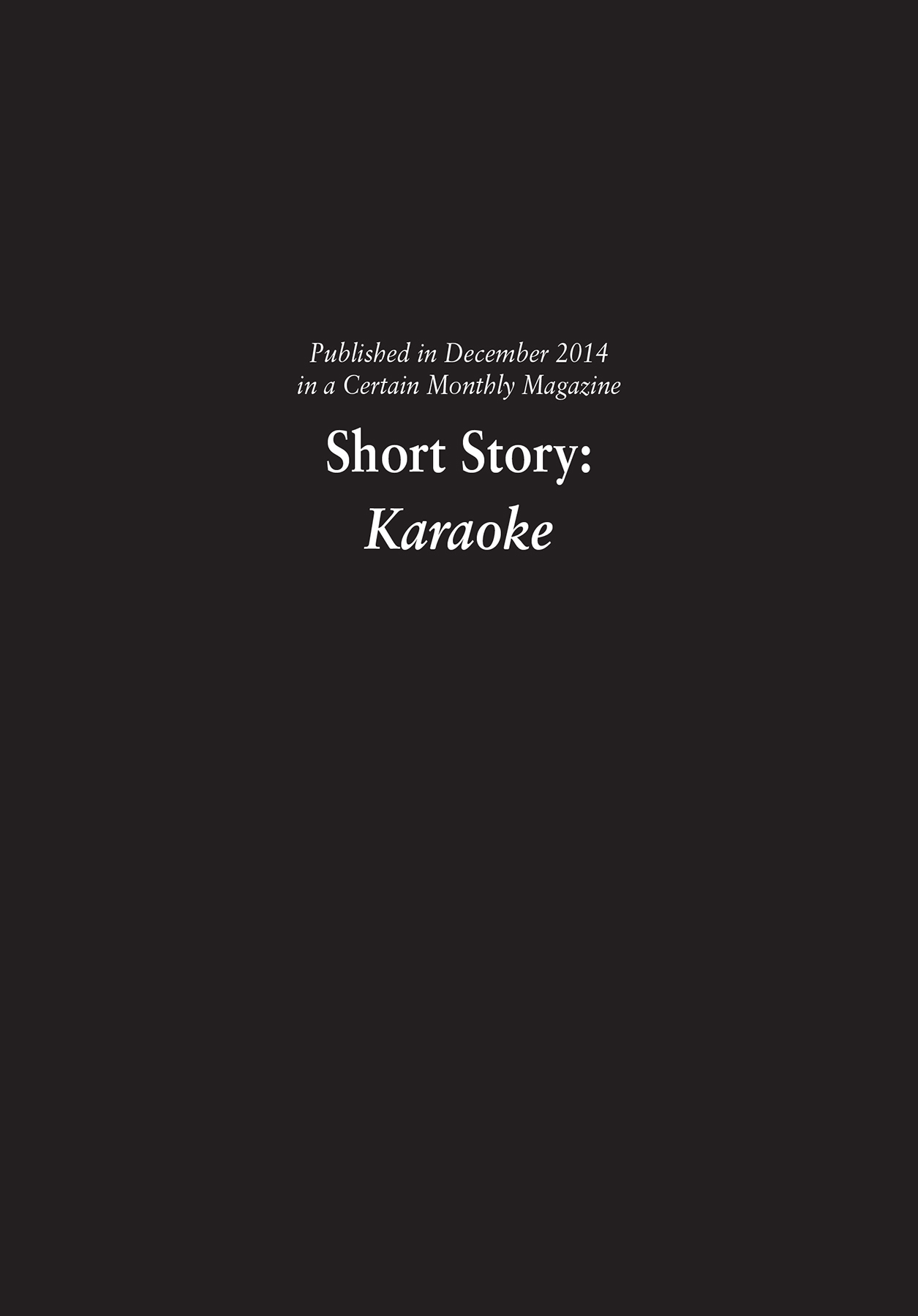 Short Story: Karaoke - 51